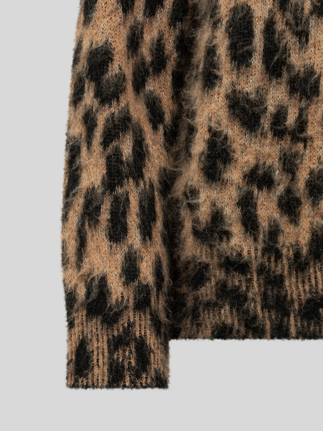 Laneus Brushed Spotted Knit Oversize Polo poloshirt natur alpakastrik