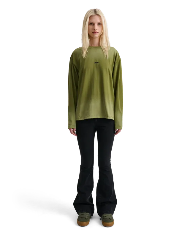 Alis Joshua Logo langærmet t-shirt faded olive bomuld