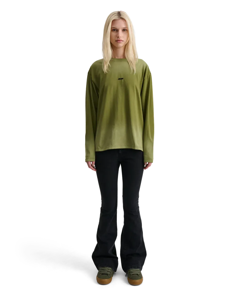 Alis Joshua Logo langærmet t-shirt faded olive bomuld