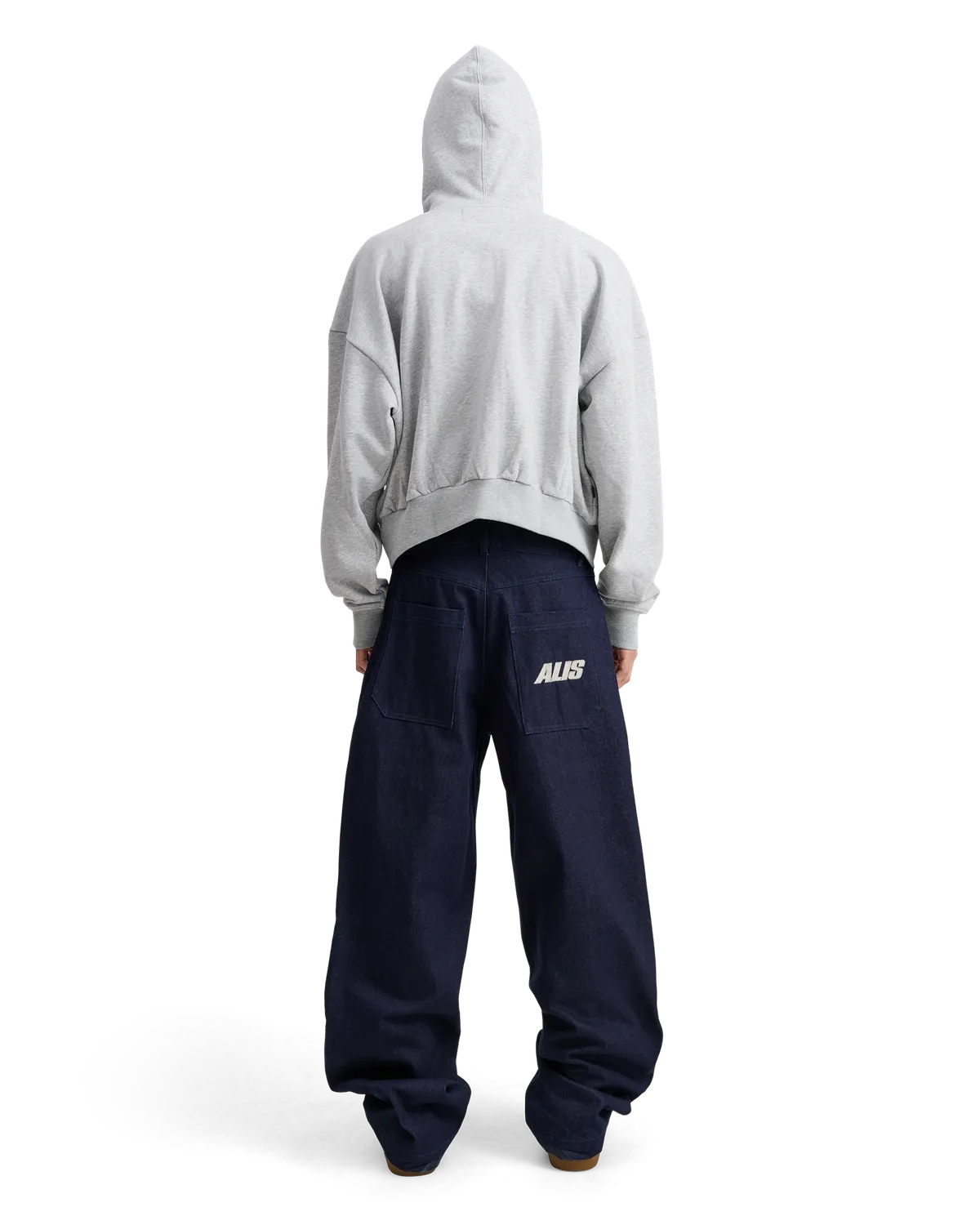Alis Shen cropped hættetrøje grå lynlås