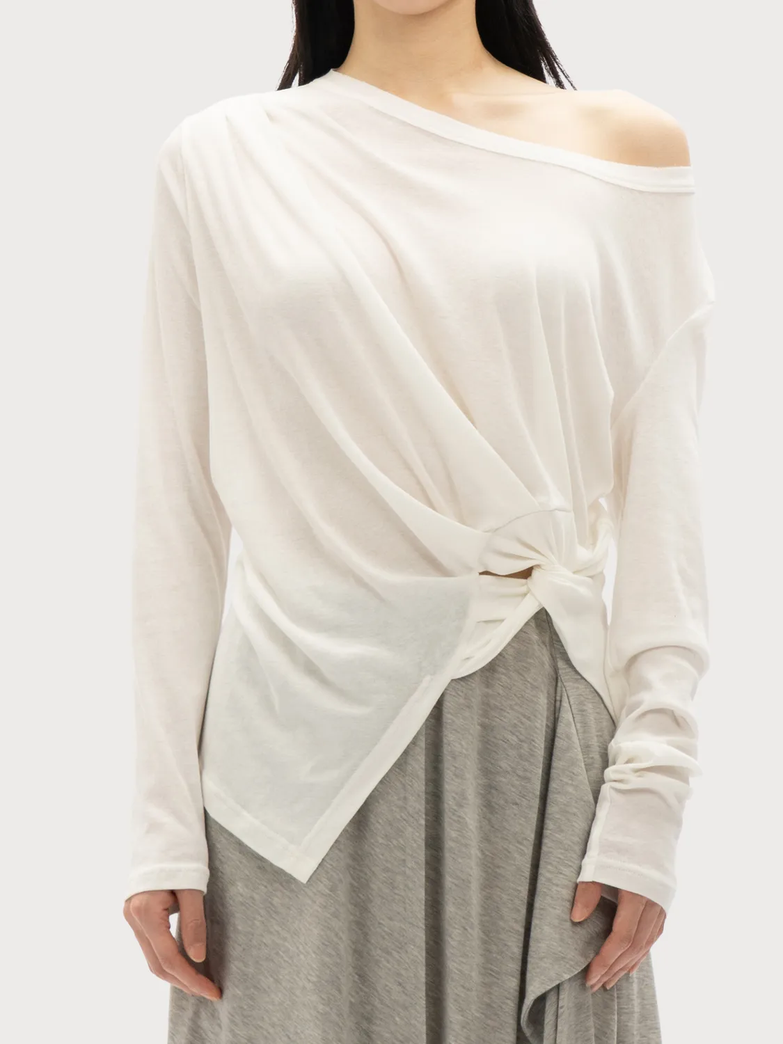 Feng Chen Wang Jersey Top med Knude jerseytop knude