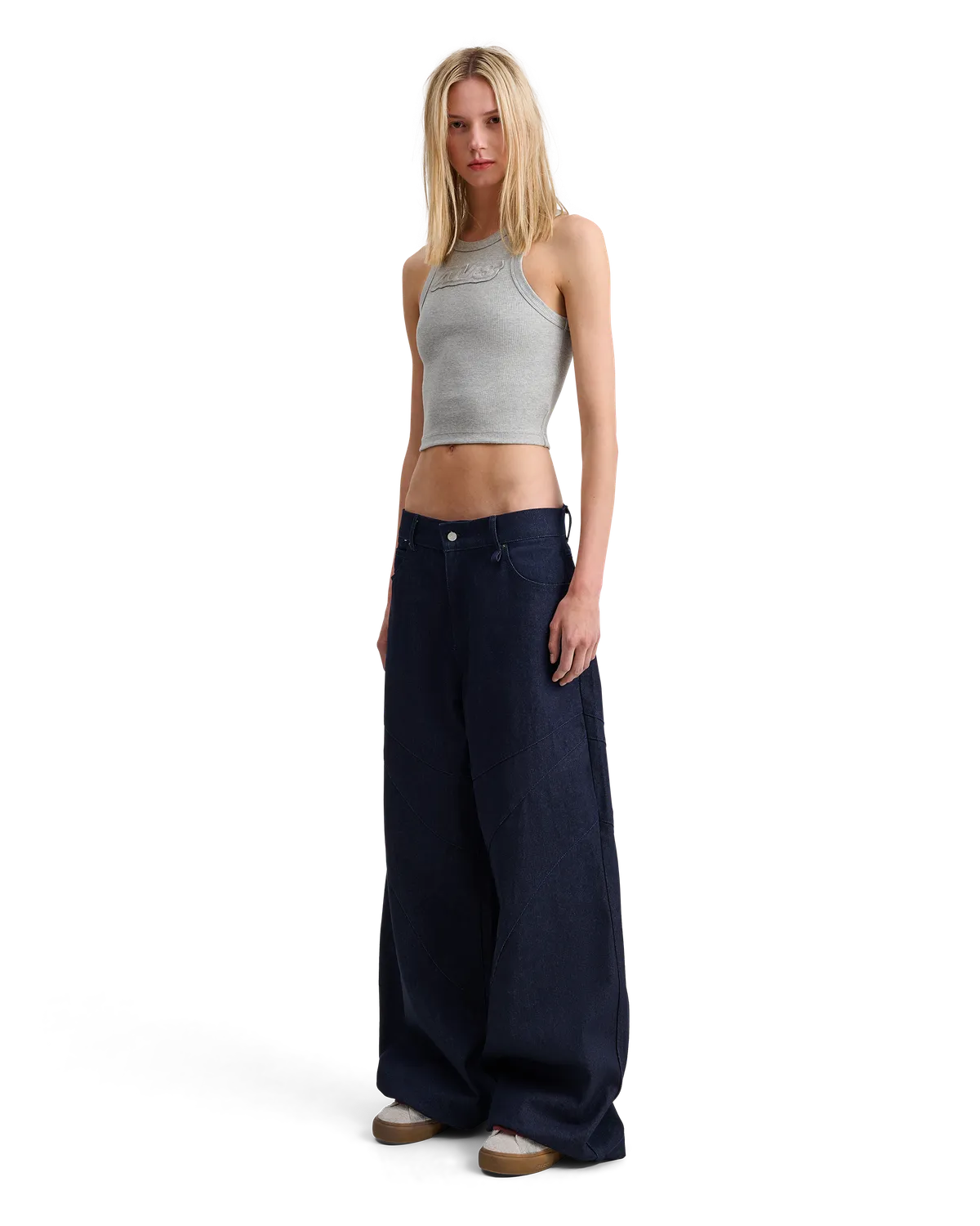 Alis Whitney Baby tanktop Grey Melange cropped