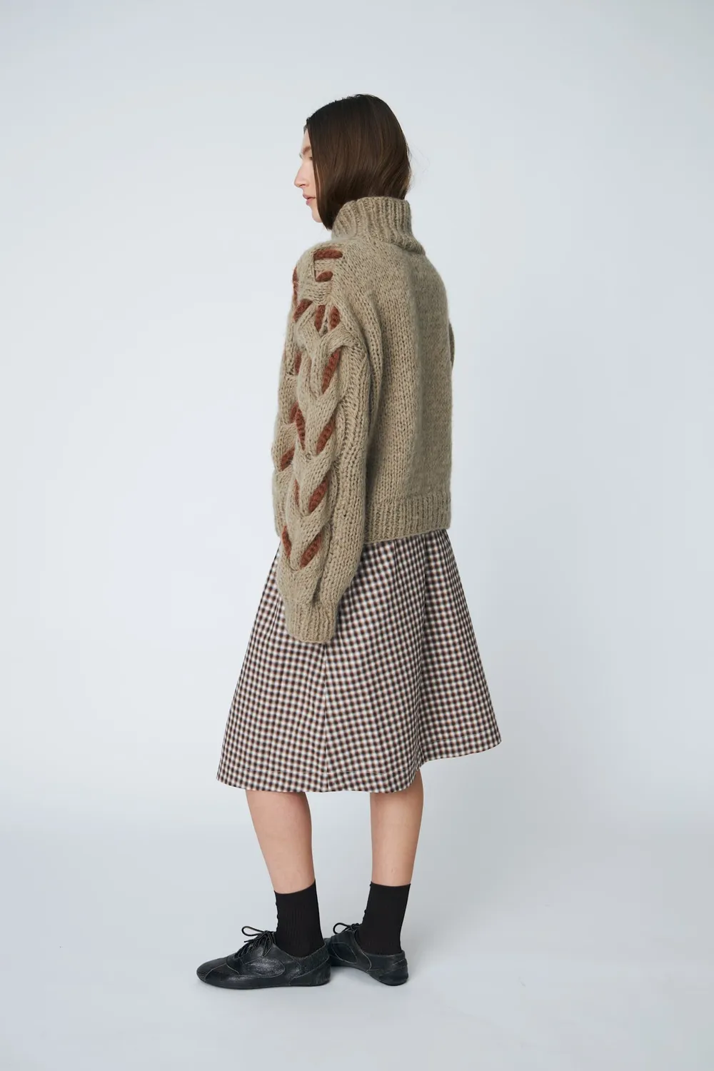 DAWNXDARE Honey strikpullover 592 khaki kabelstrik