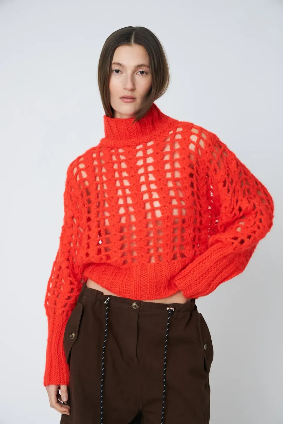 DAWNXDARE Erica Crochet pullover 335 chili mohair