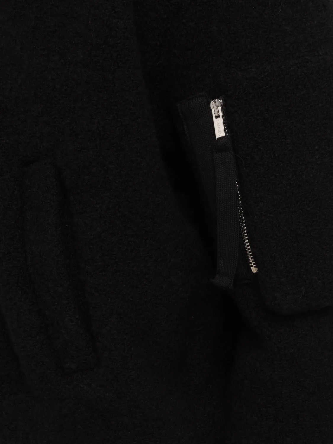 Laneus Knitted Bomber bomberjakke sort uld-bouclé
