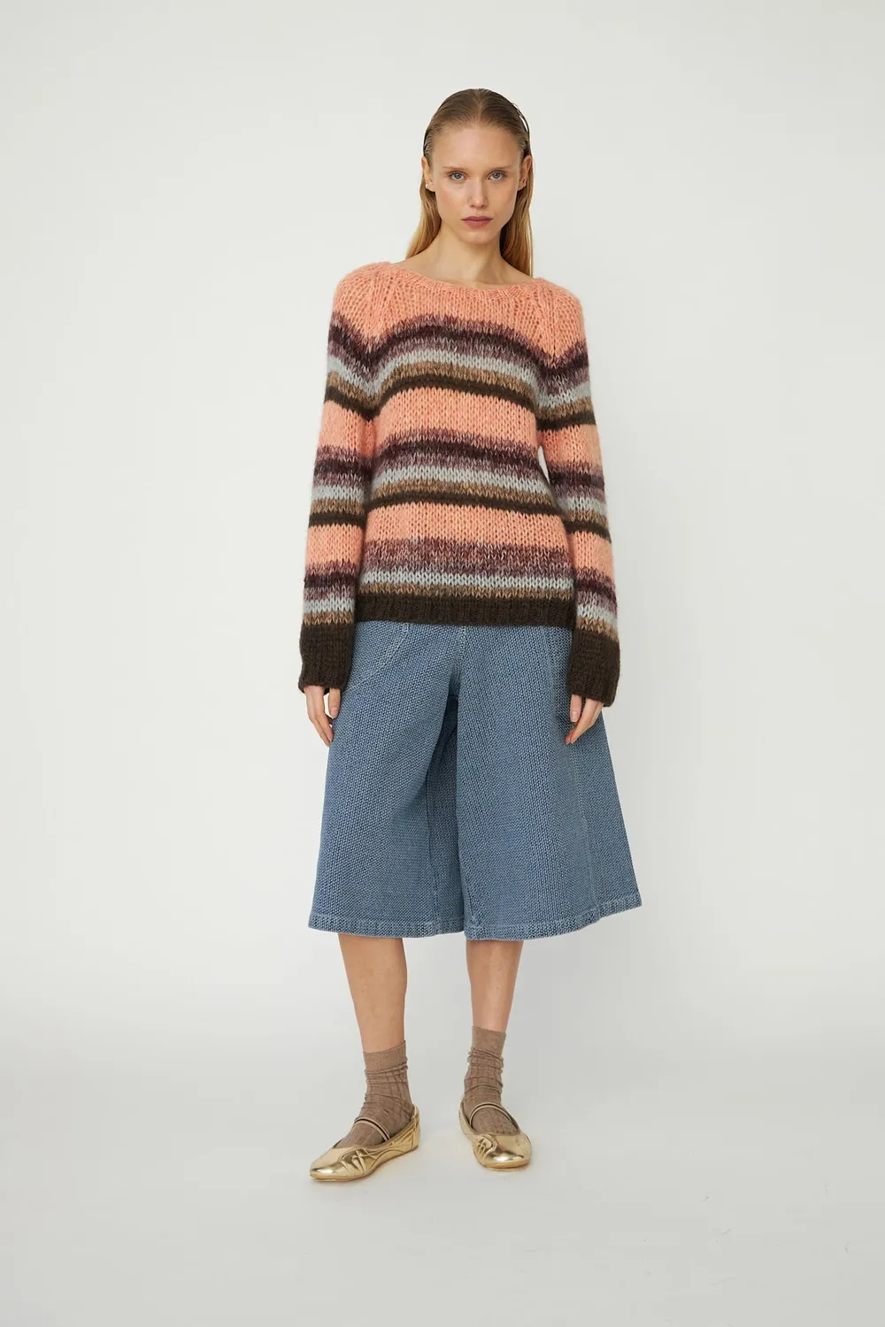 DAWNXDARE Barcelona pullover 939 lilla stribet