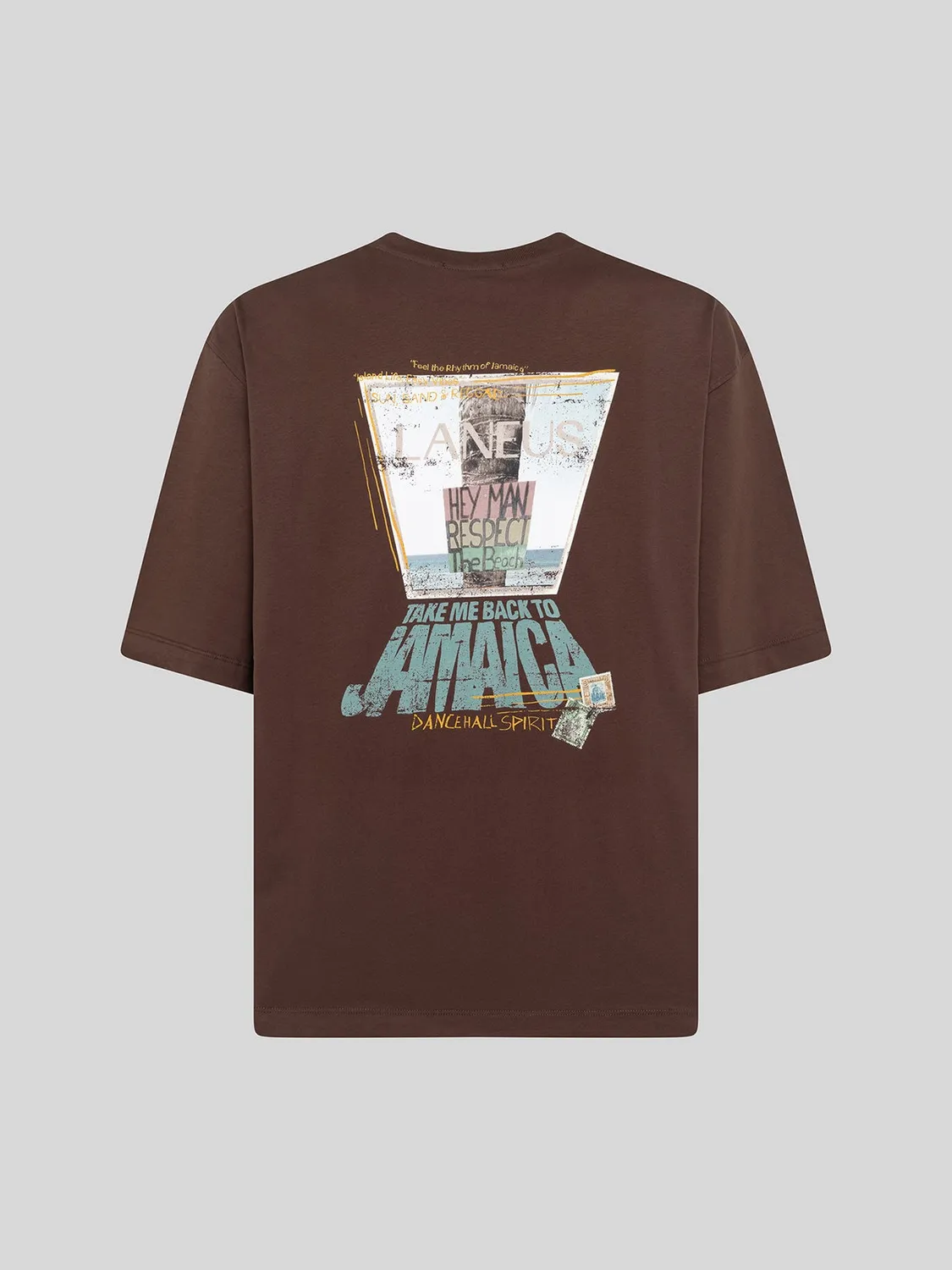 Laneus Oversized Jersey T-shirt brun bomuld