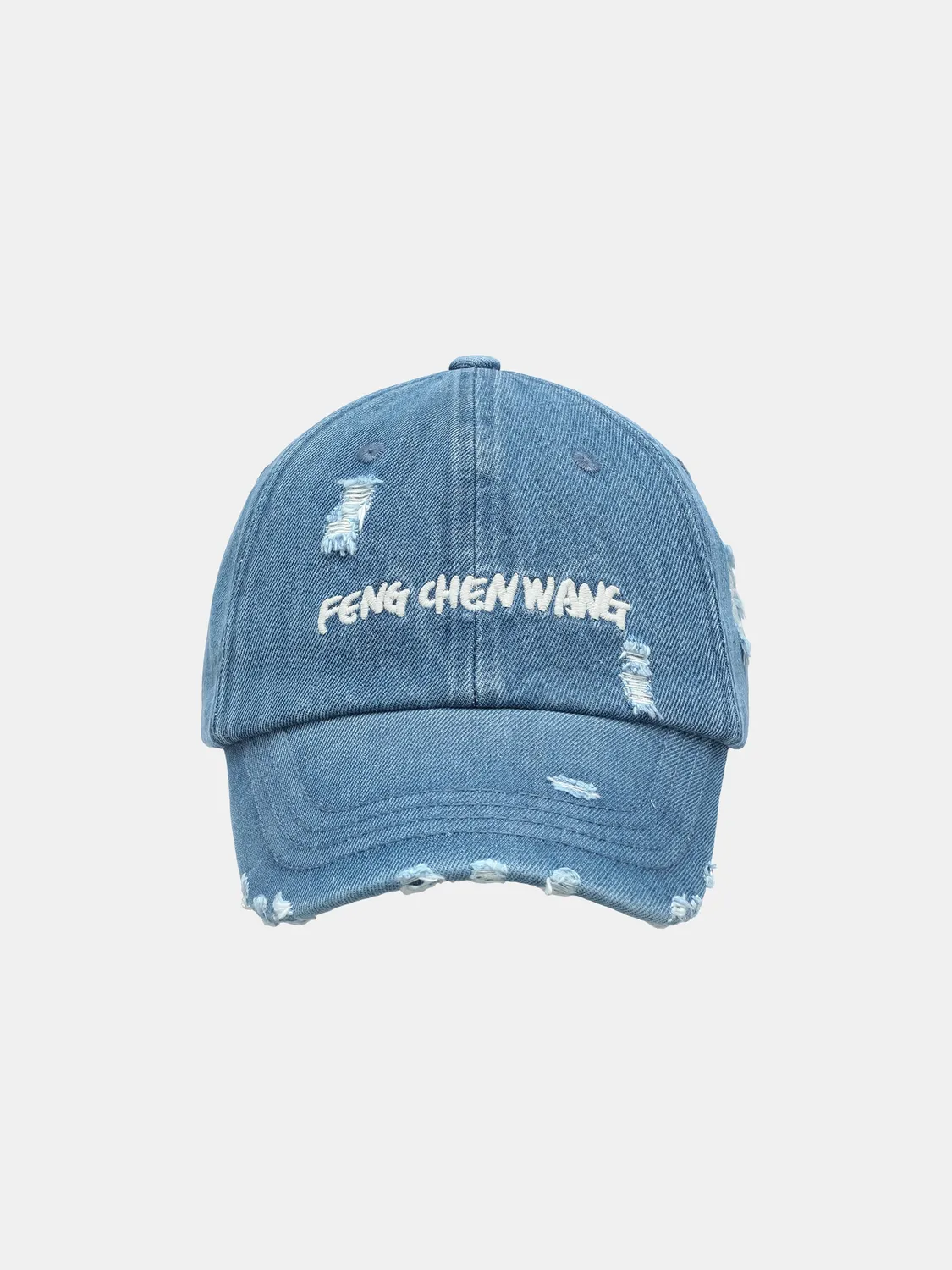 Feng Chen Wang Blue Denim Baseball Cap With Logo kasket blå