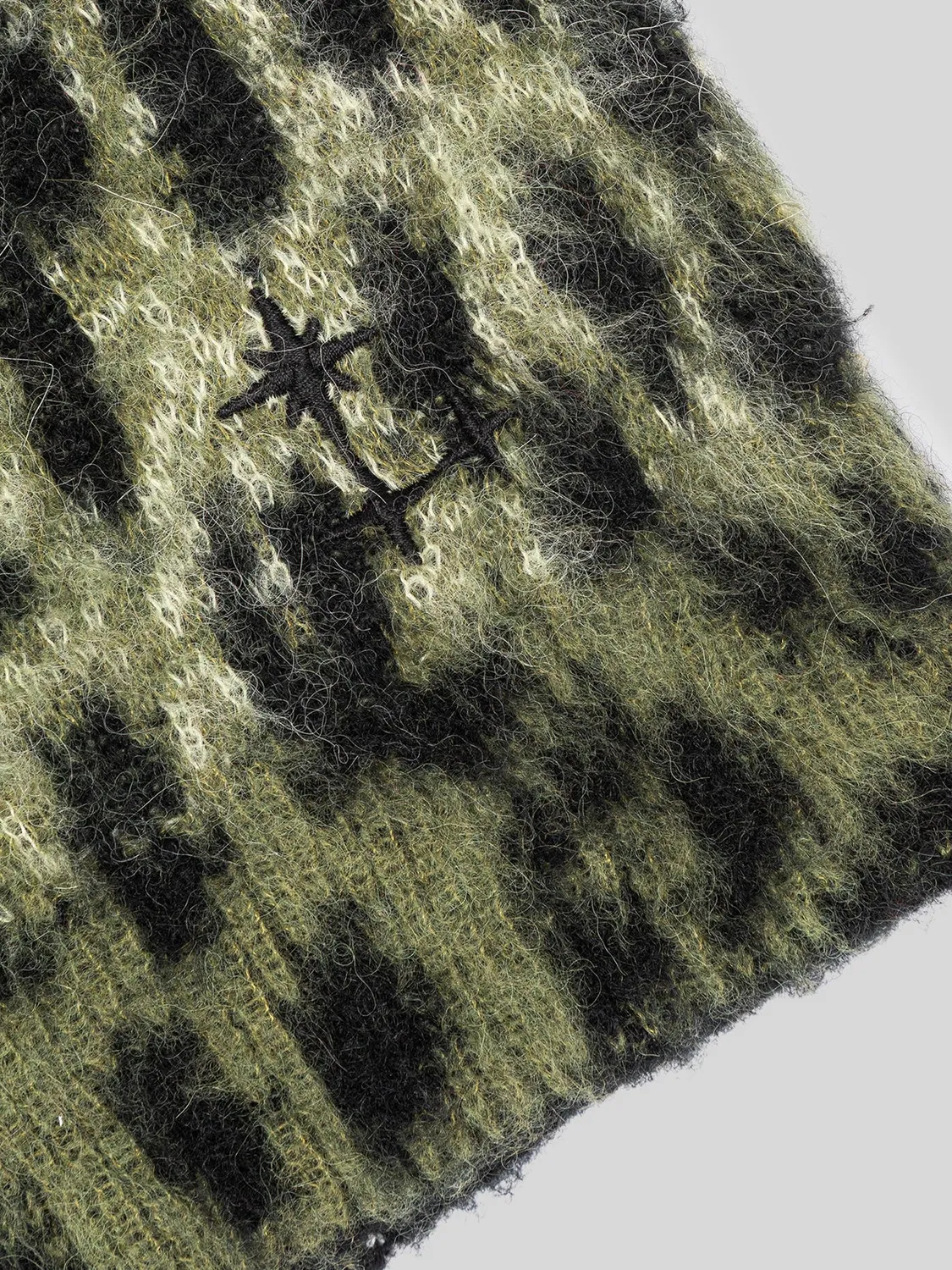 Laneus Brushed Spotted strik hue grøn alpaka
