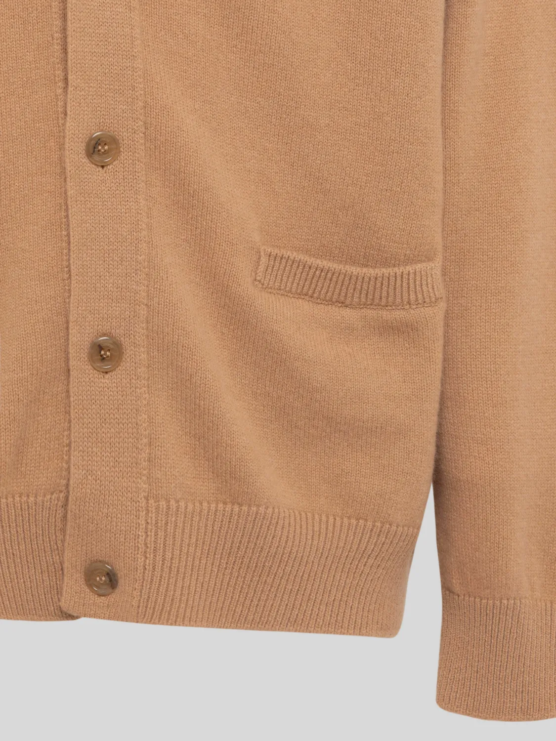 Laneus Wool and Cashmere Cardigan camel merino herre