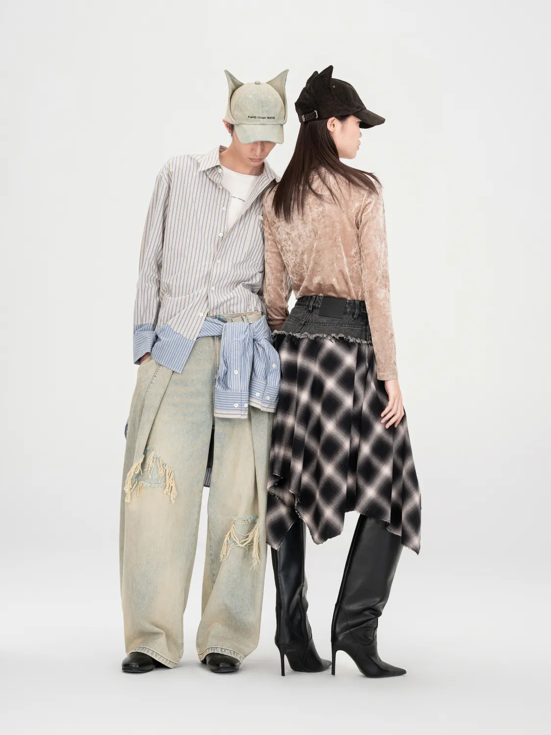 Feng Chen Wang Deconstructed langærmet T-shirt stræk