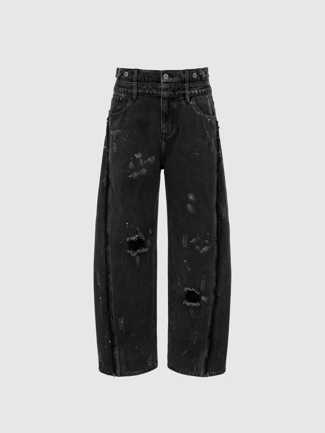 Feng Chen Wang Hand-Distressed Jeans sort coated