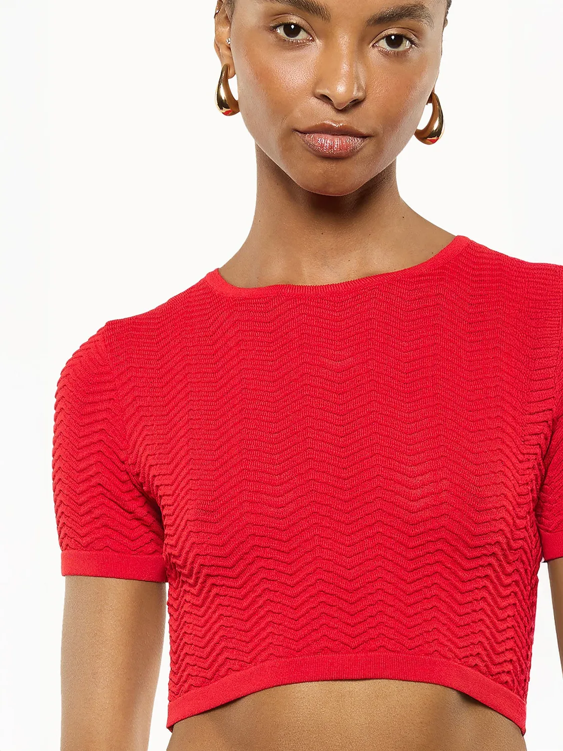 Laneus Knitted Top rød viskose slim fit