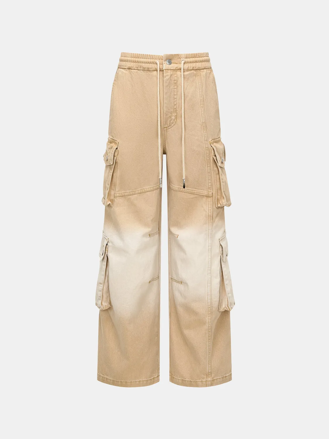 Feng Chen Wang Gradient Denim cargo bukser håndfarvet