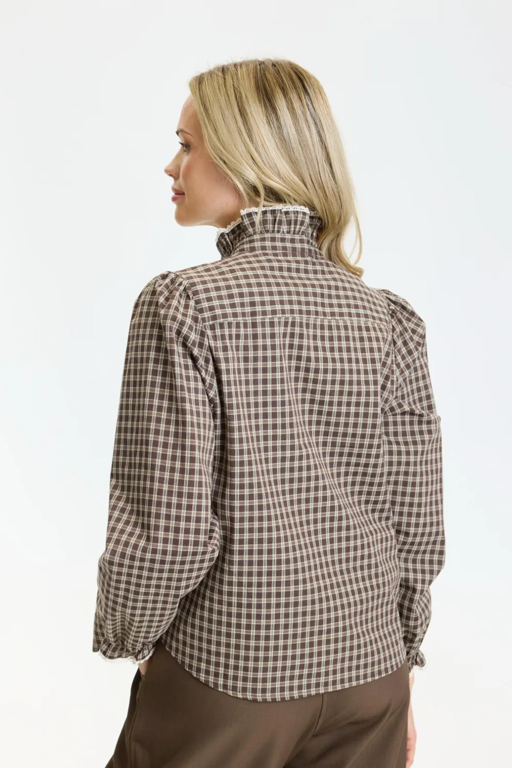 IN FRONT Cleo skjorte brun ternet S-XXL