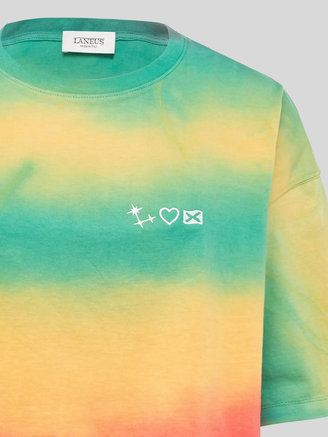 Laneus Cropped Over Rainbow T-Shirt multicolour bomuld