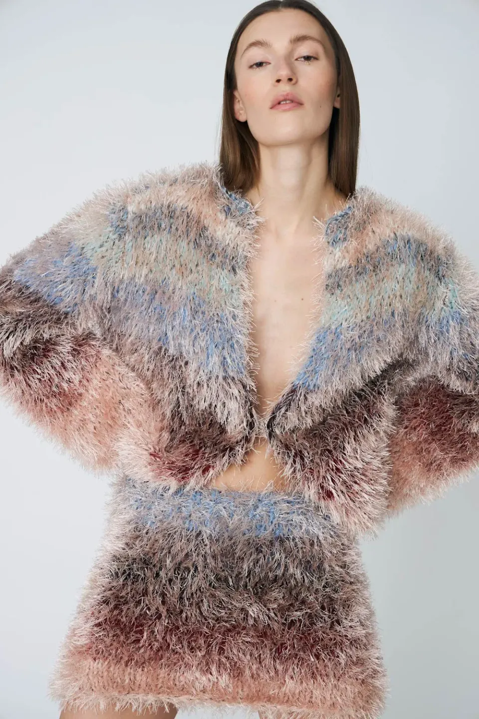 DAWNXDARE Fuzzy 942 cardigan twilight blød