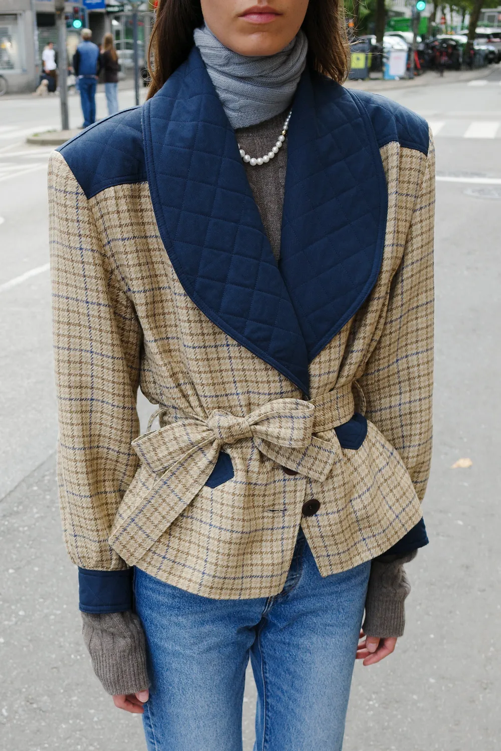 Caro Editions Frederikke jakke beige ternet uld