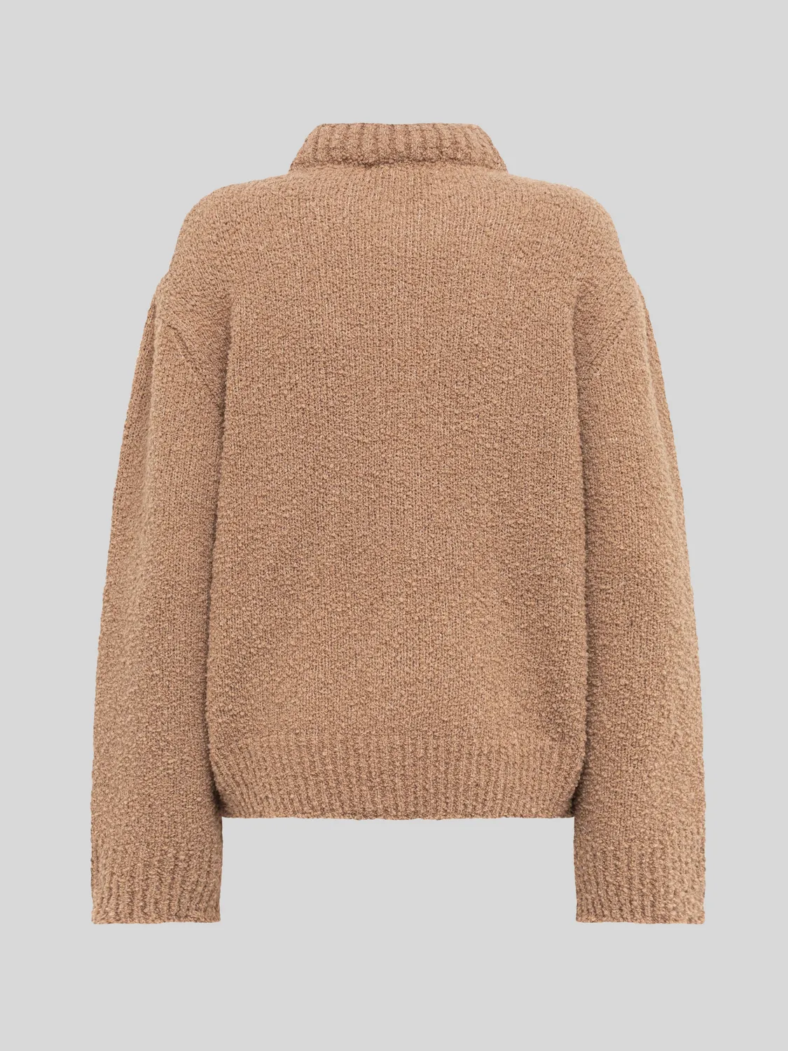 Laneus crew neck strik camel uld boxy