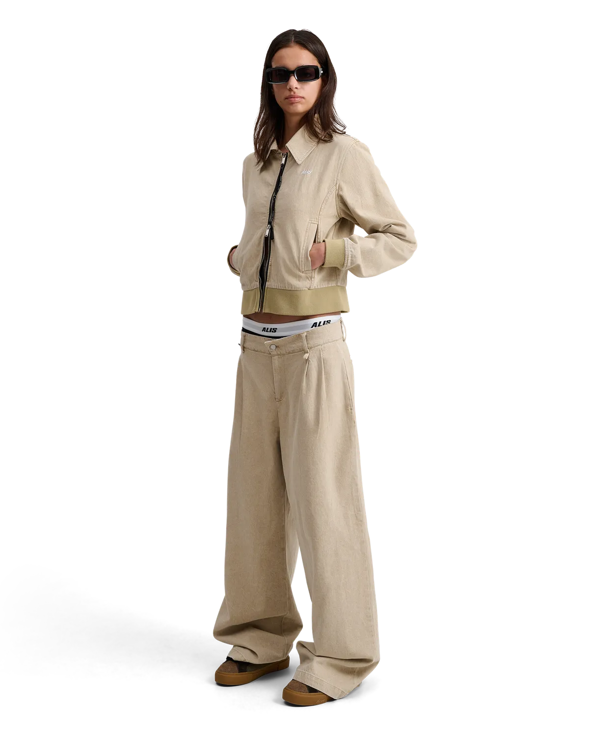 Alis Phylli chino bukser wide fit Faded Sand