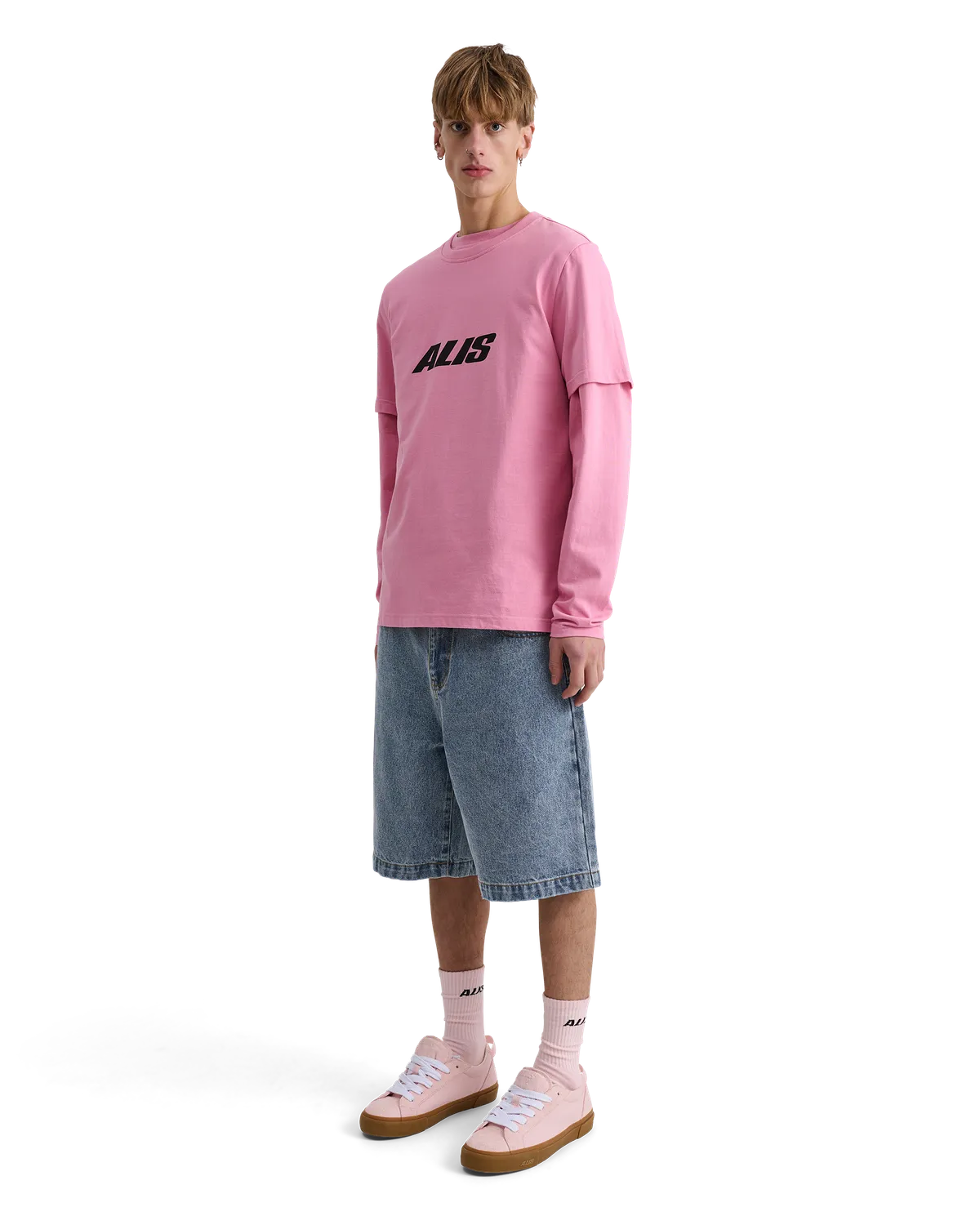 Alis Jeron t-shirt lyserød brystlogo