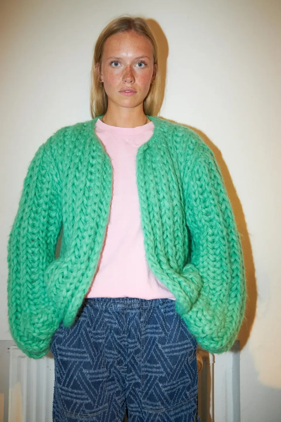 DAWNXDARE Paloma strikcardigan 544 jade chunky