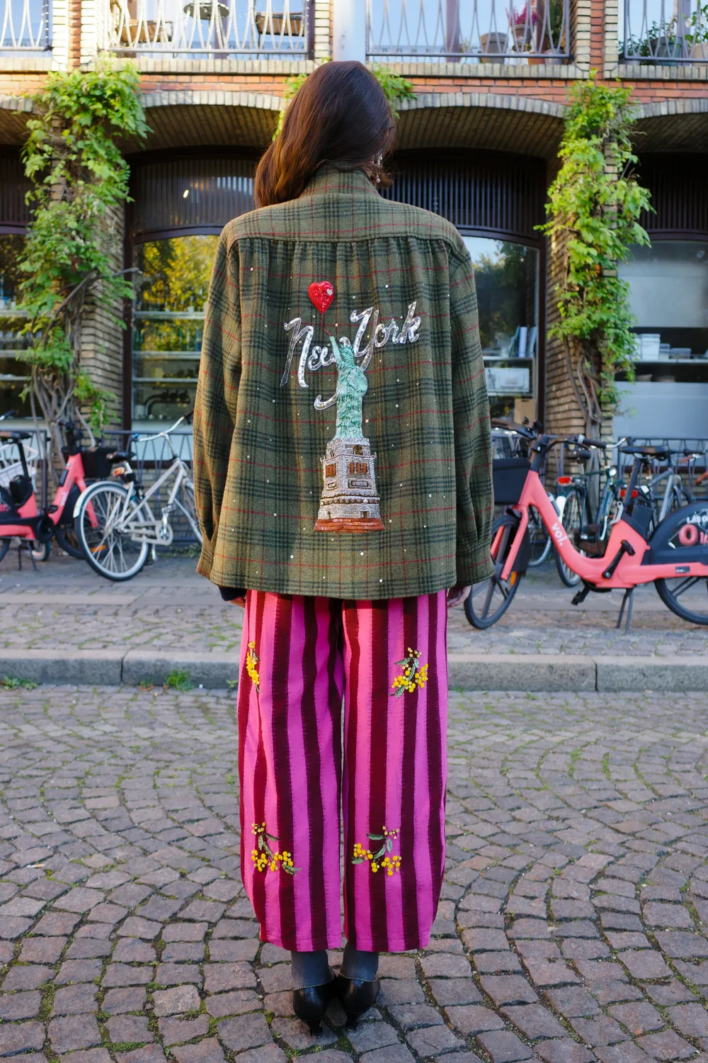 Caro Editions Gaia Coat frakke brun grøn tern