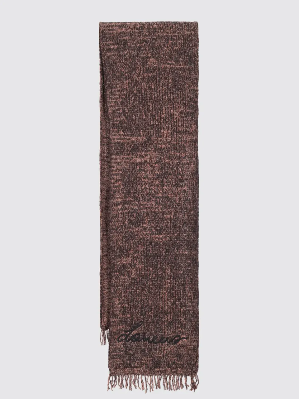 Laneus uld alpaca tørklæde burnt mouliné varm