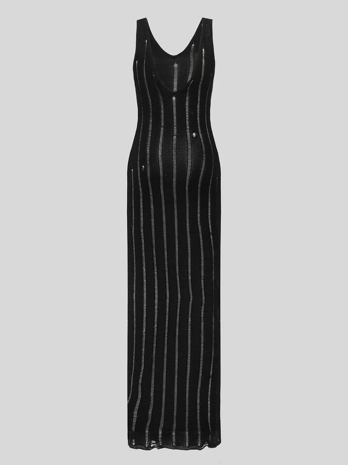 Laneus Destroyed Long Dress maxikjole sort bomuld