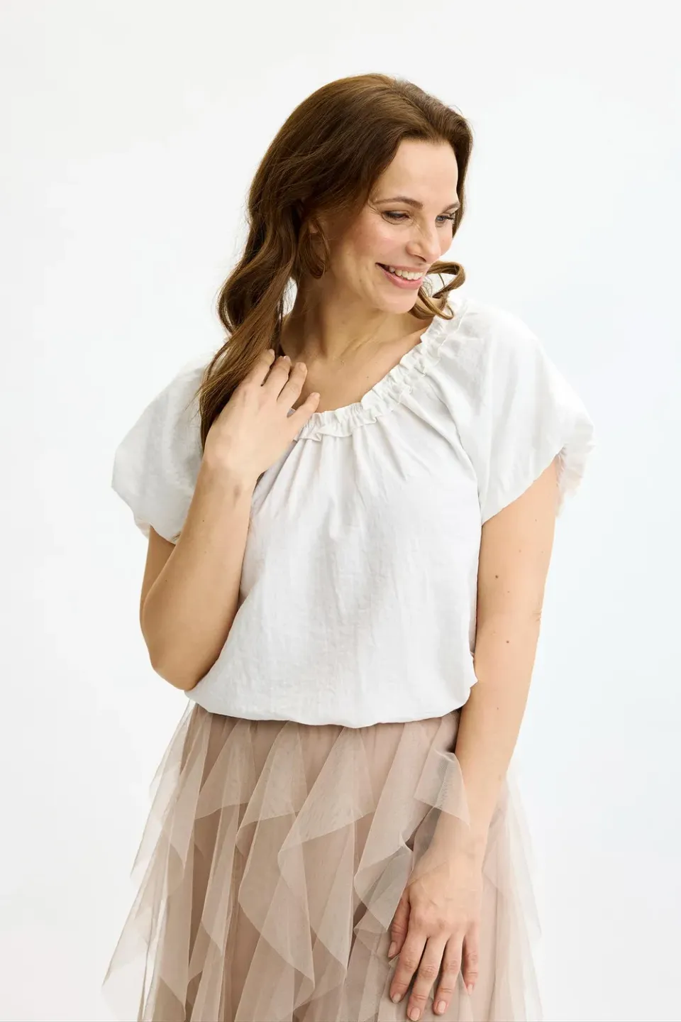 IN FRONT Filippa bluse hvid let
