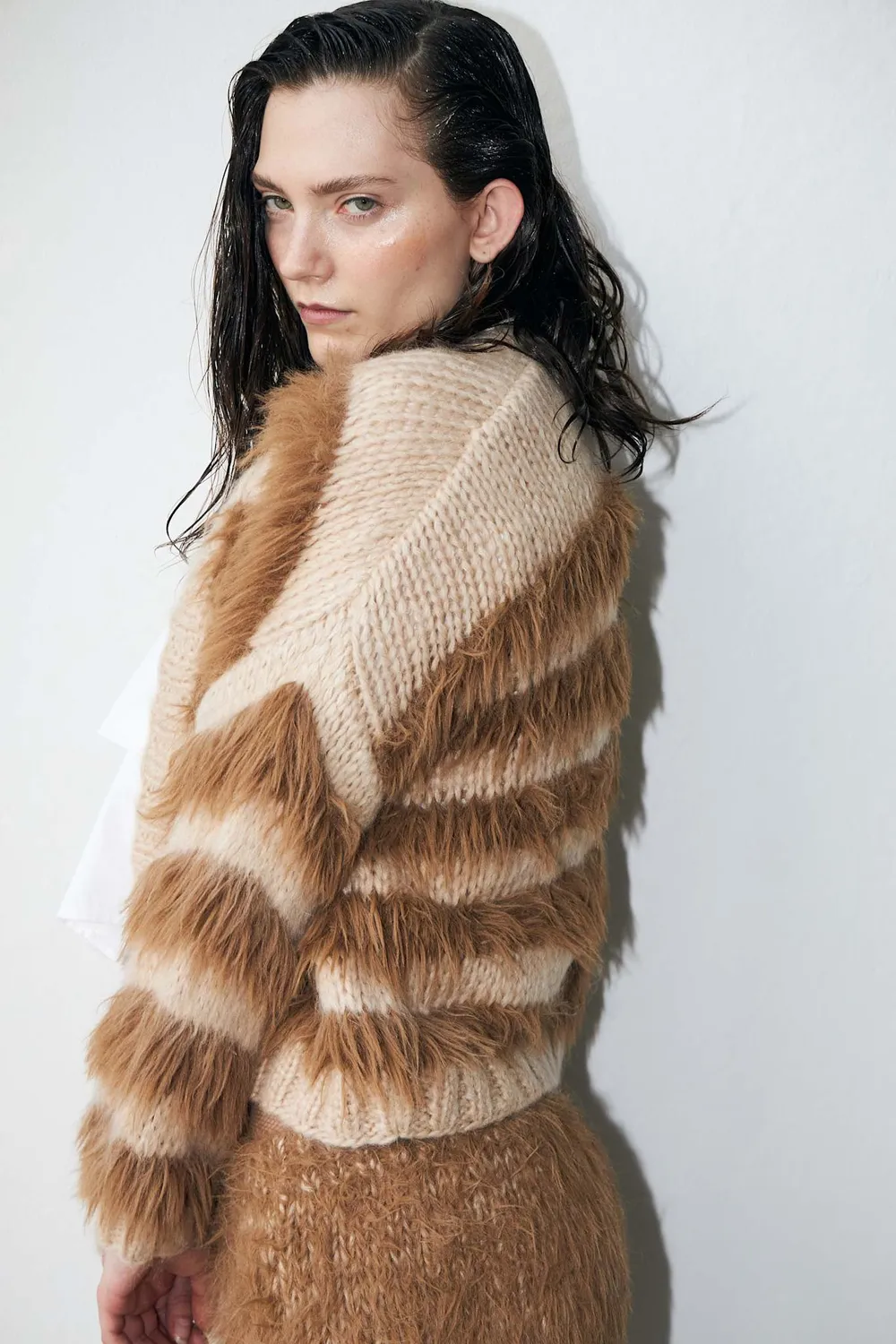 DAWNXDARE BARRÉ mini nederdel 192 Peat mohair