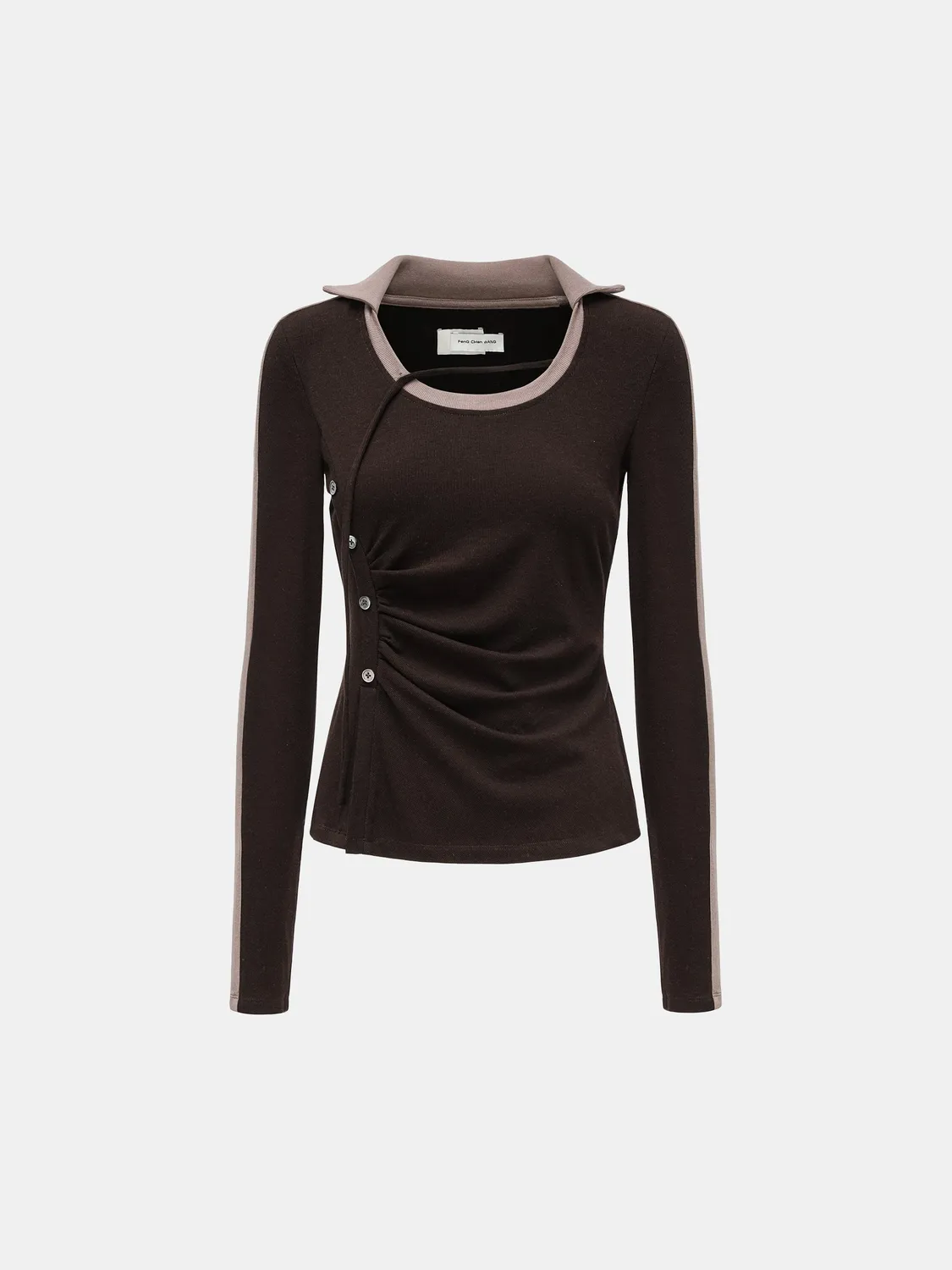 Feng Chen Wang Brown Panelled bluse S-L brun