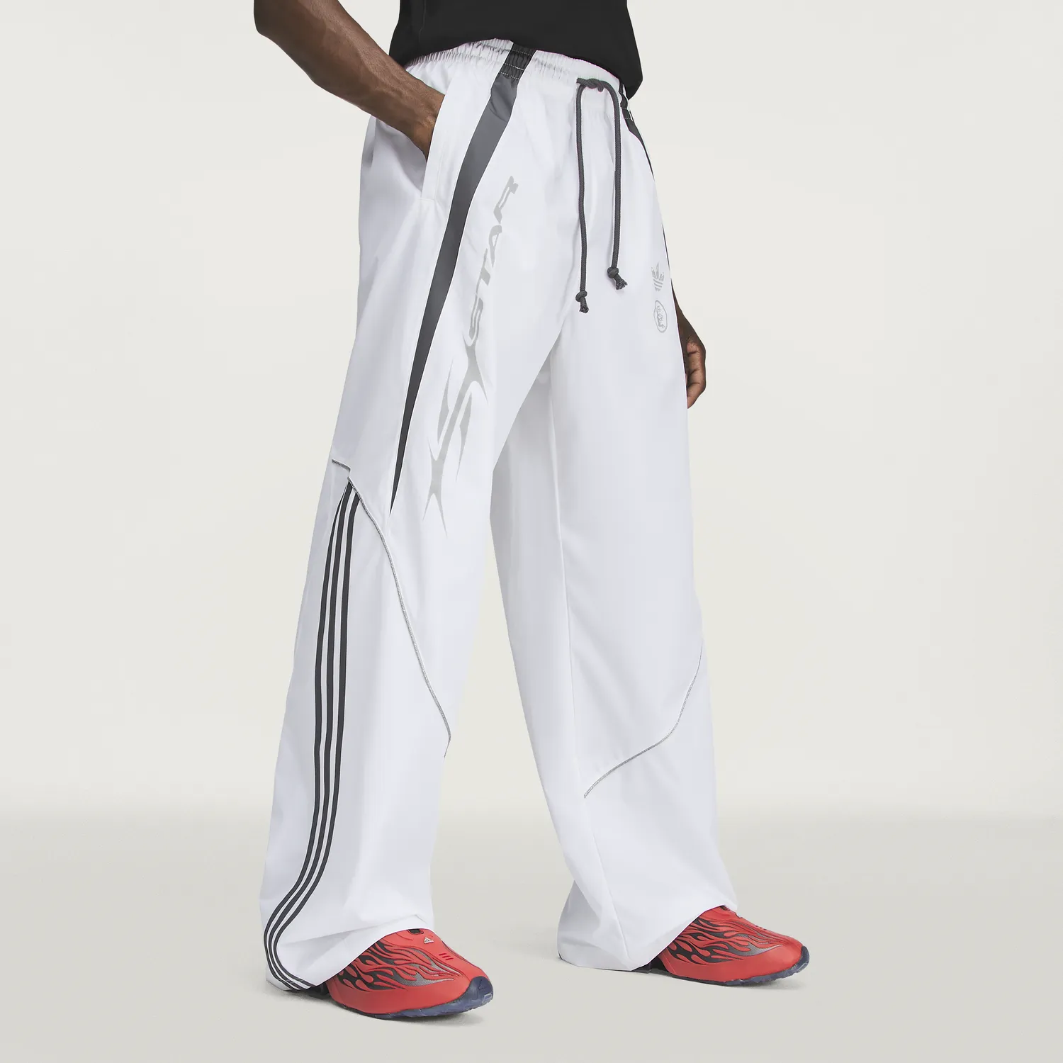 Hellstar x Adidas track pants hvid nylon reflekstryk