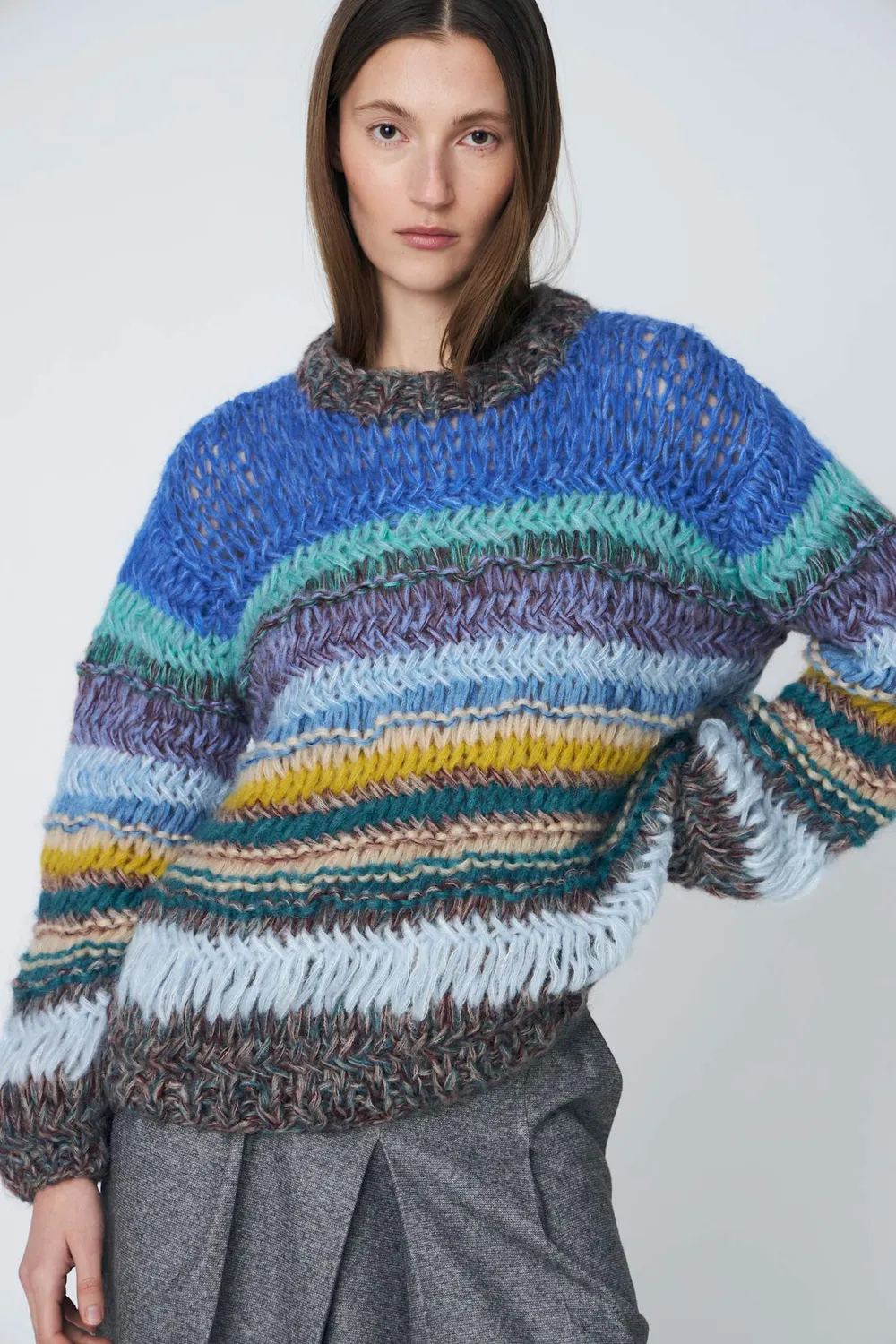Dawnxdare Genova pullover striktrøje 630 Blue Sky