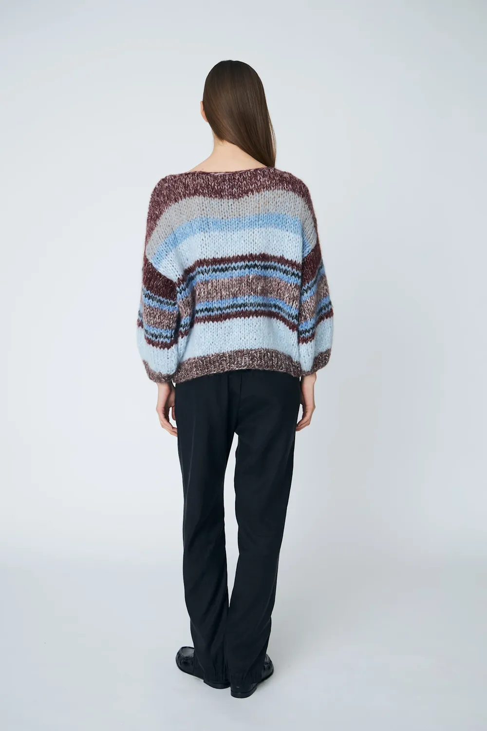 DAWN x DARE Lola Crew striktrøje midnight raisin mohair