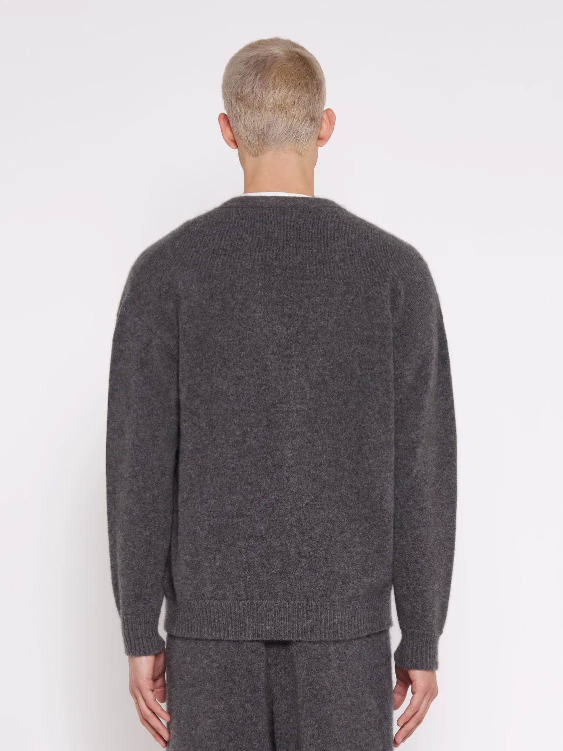 Laneus cardigan cashmere grå – let herre strik