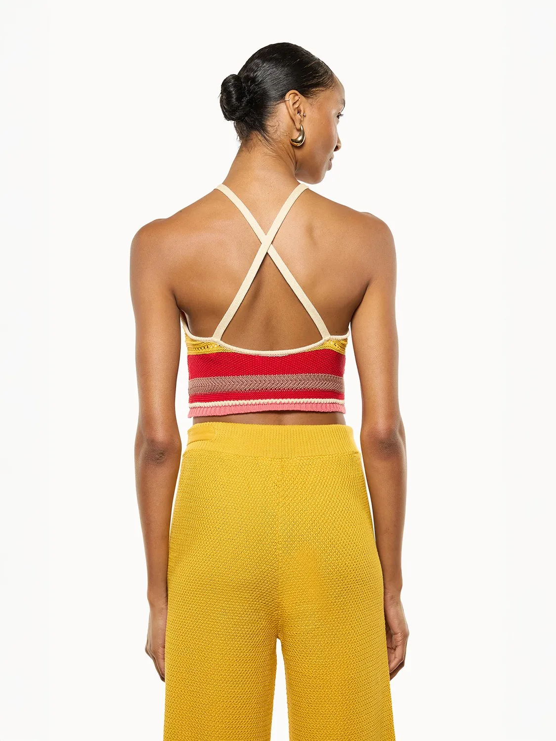 Laneus strik top bomuld pink-multicolor