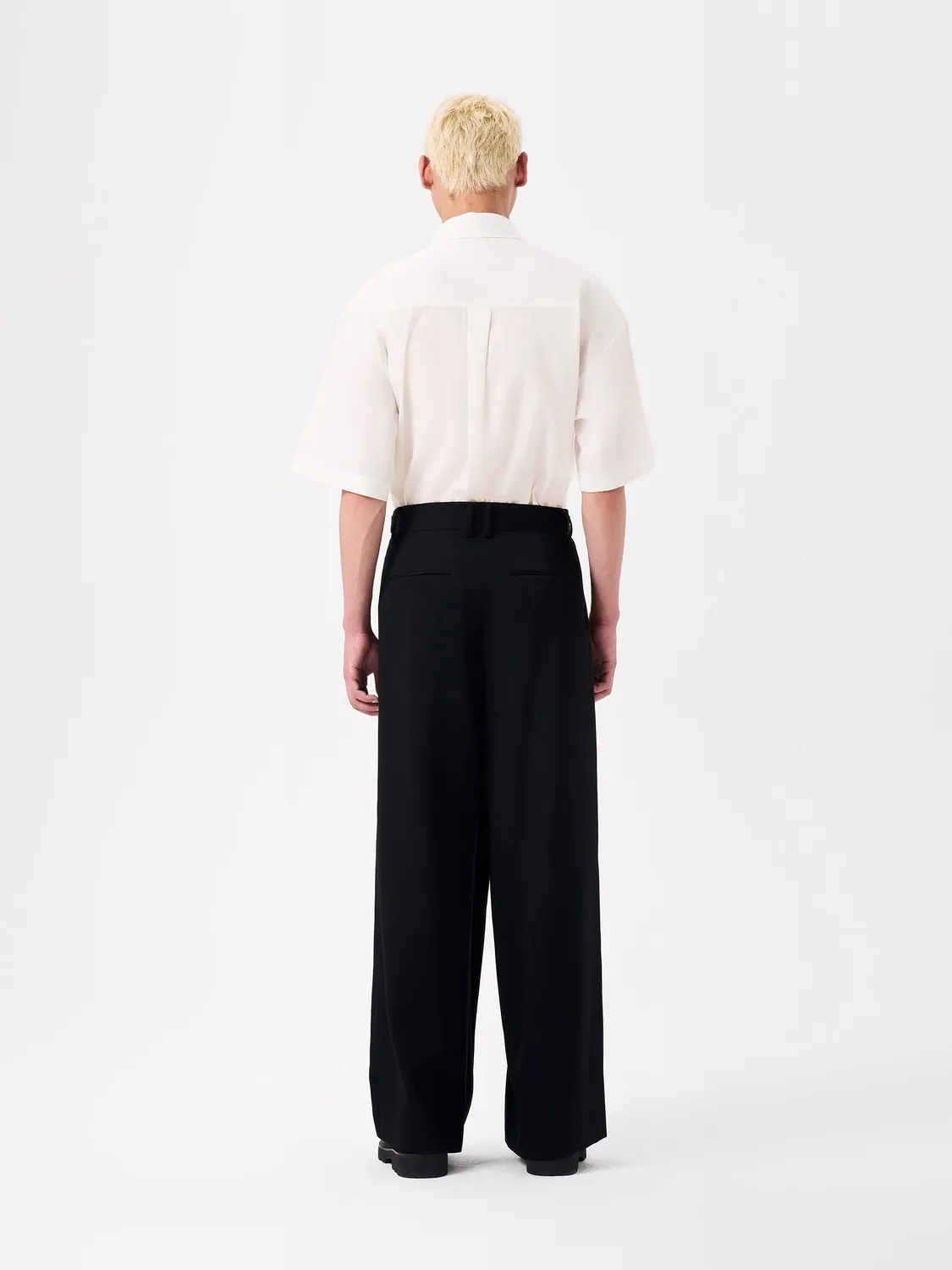 Feng Chen Wang Wool Wide-Leg bukser uld diagonal