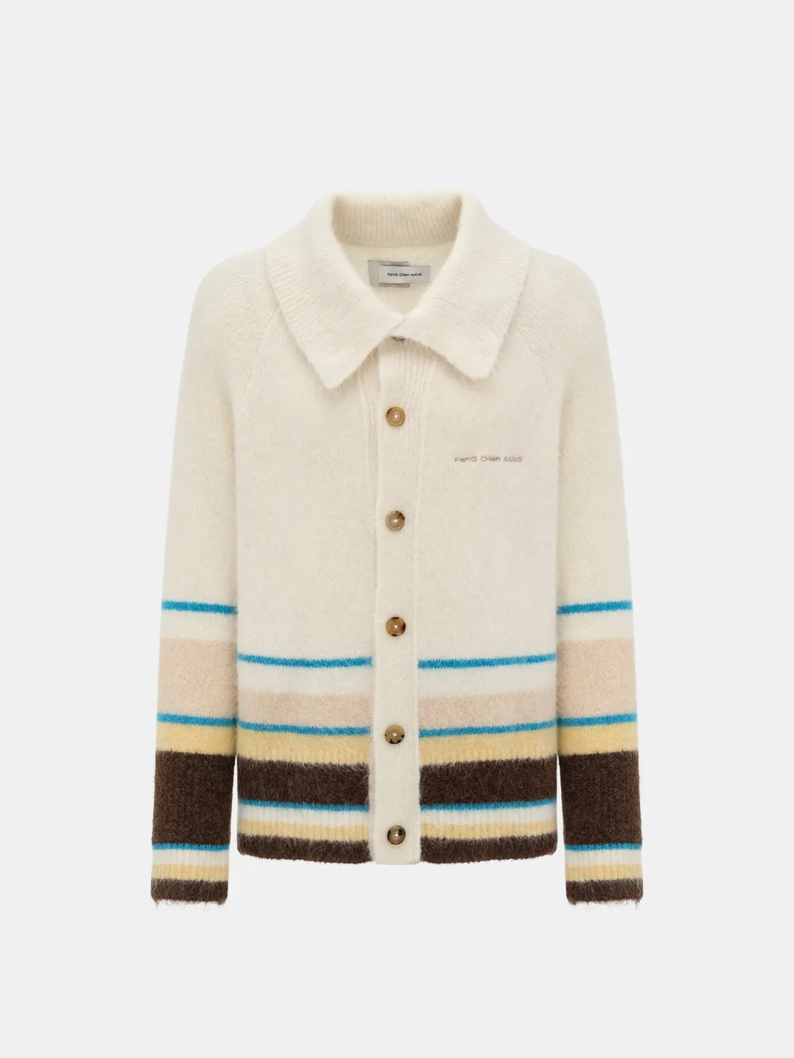 Feng Chen Wang Striped Jacquard Knit Cardigan alpakacardigan flerfarvet