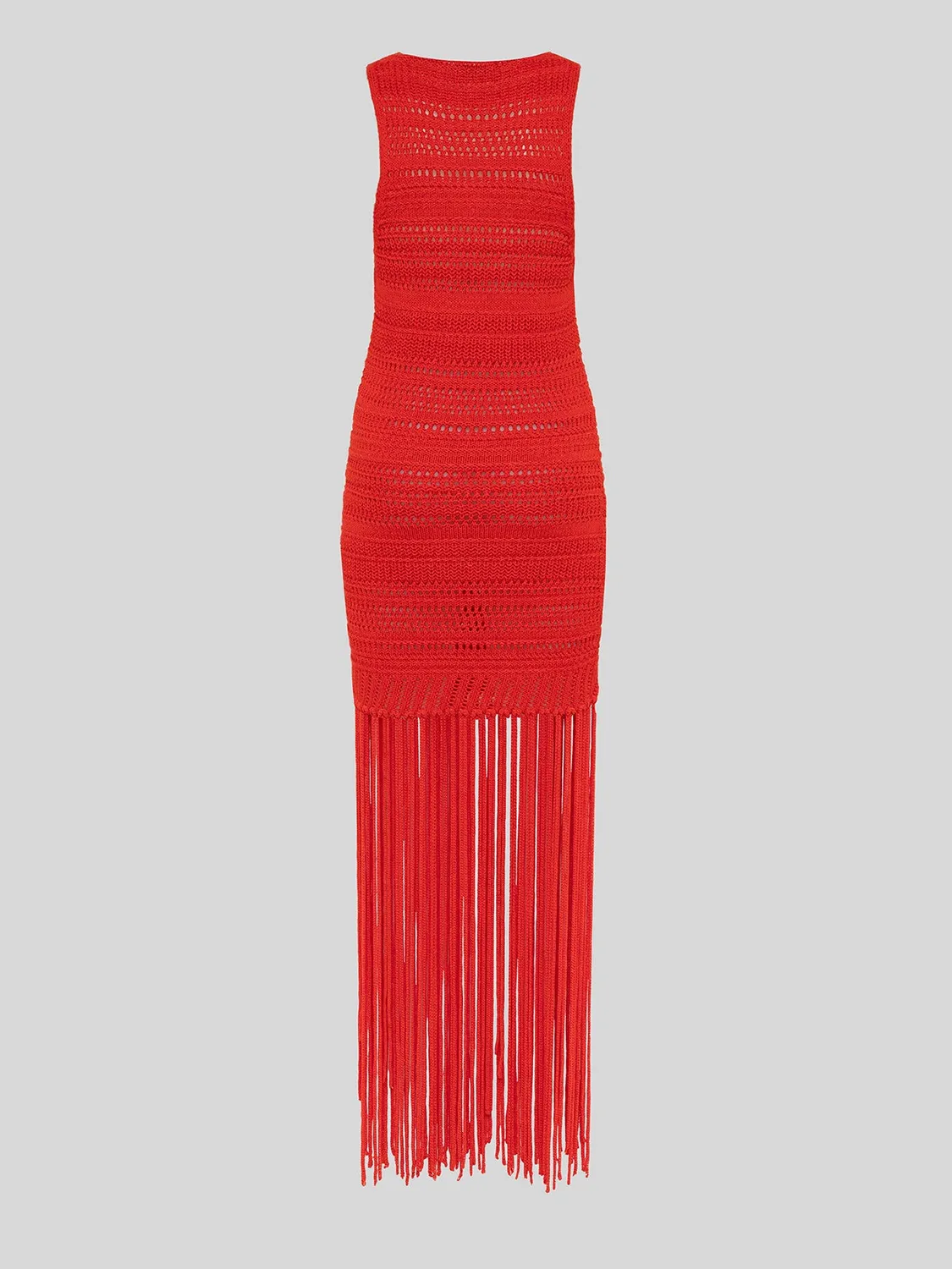Laneus Fringed Dress kjole rød med frynser