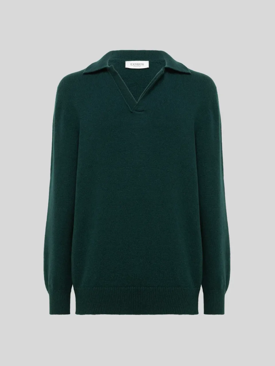 Laneus Wool and Cashmere Polo Shirt pologrøn uld