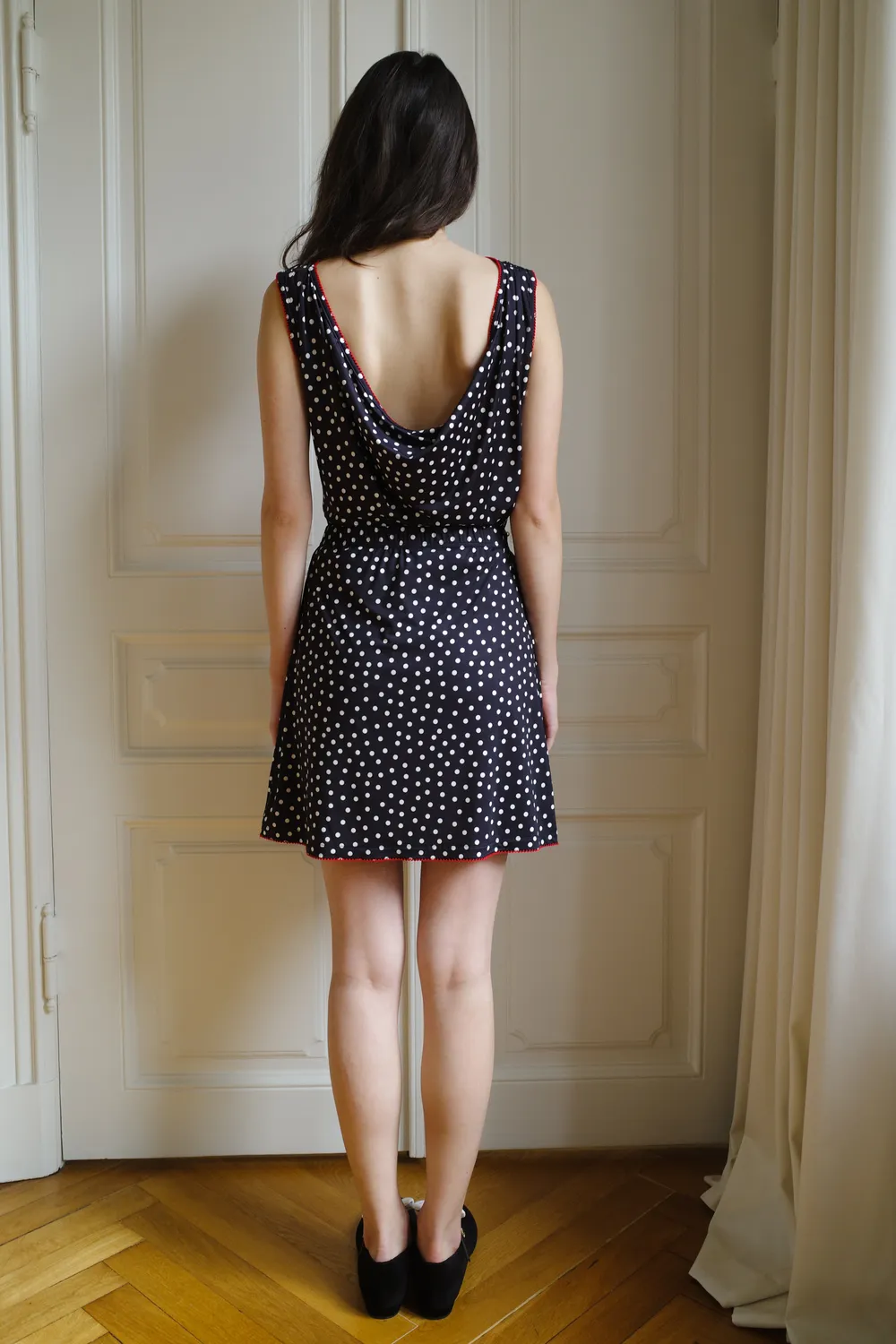 Caro Editions Jersey Skirt nederdel Black Dots strækbar