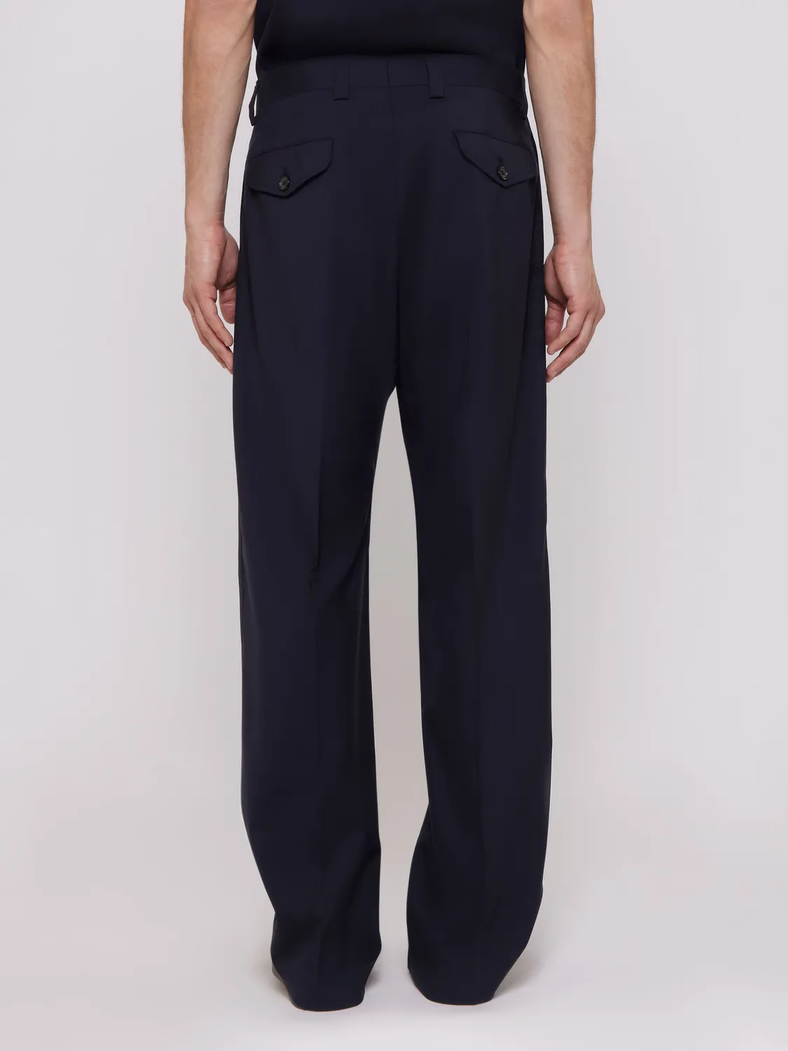Laneus wide-leg uld bukser navy fresco 44-54