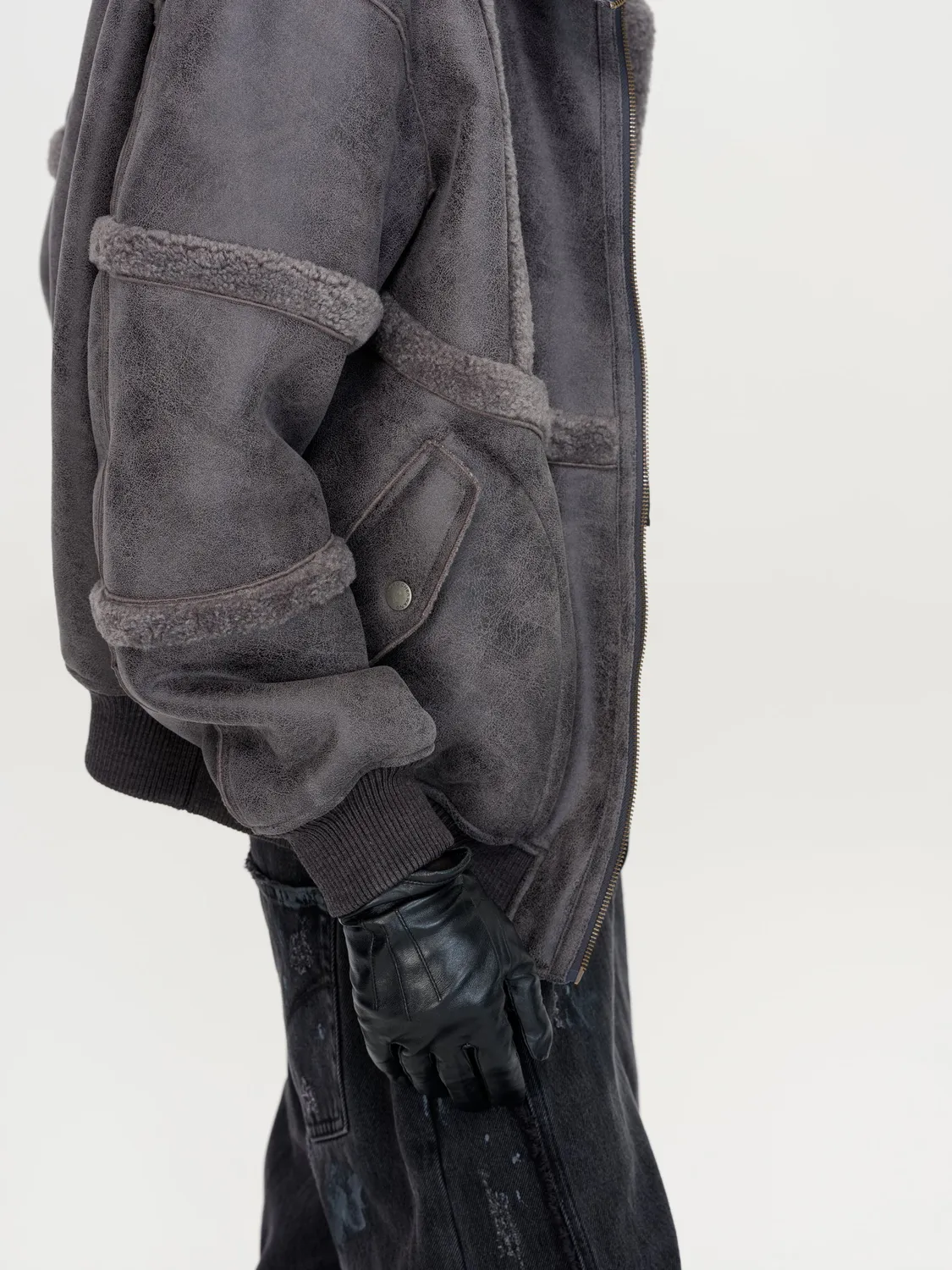 Feng Chen Wang Reversible Shearling jakke vendbar M