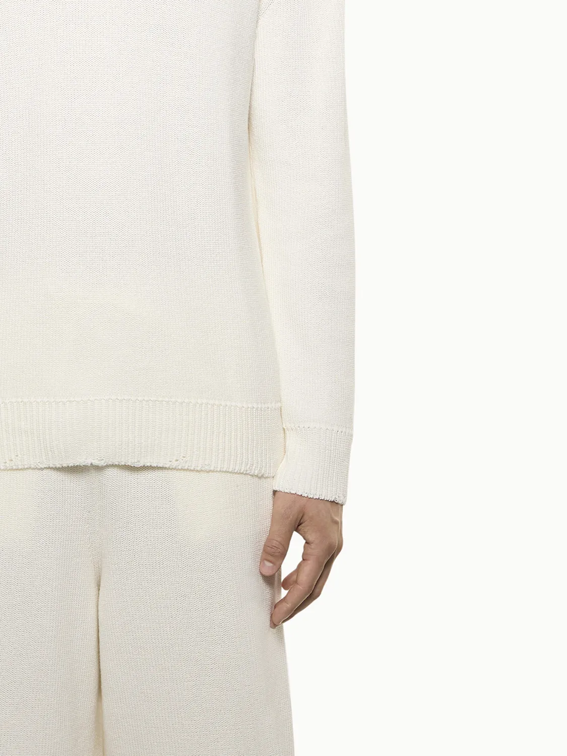 Laneus Crew Neck Sweater striktrøje isgrå bomuld