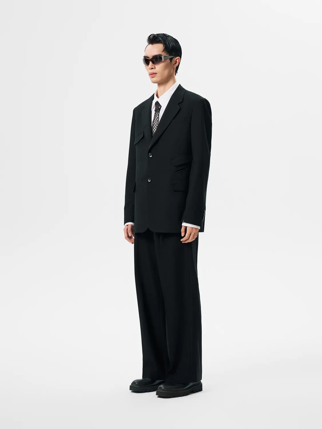 Feng Chen Wang Slashed Blazer blazer med skrå lommer