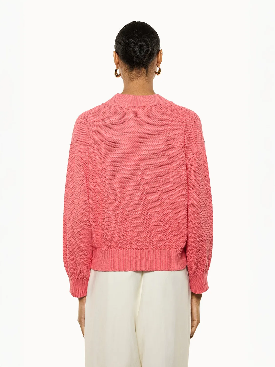 Laneus Strik Cardigan Pink Bomuld Boxy Fit