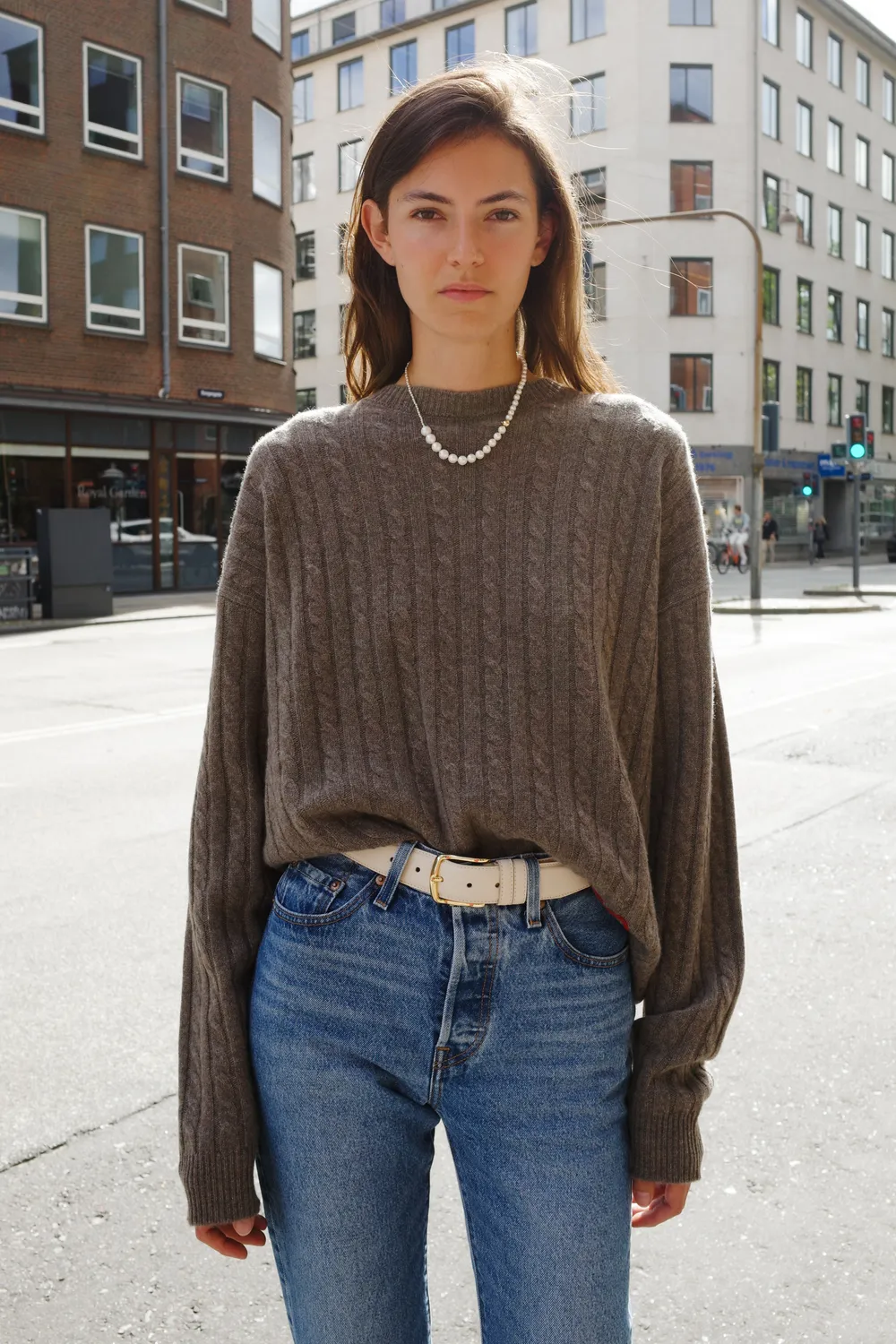 Caro Editions Cable-Knit Pullover brun cashmere