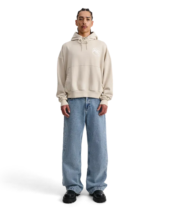 Alis Malto cropped hoodie faded sand bomuld