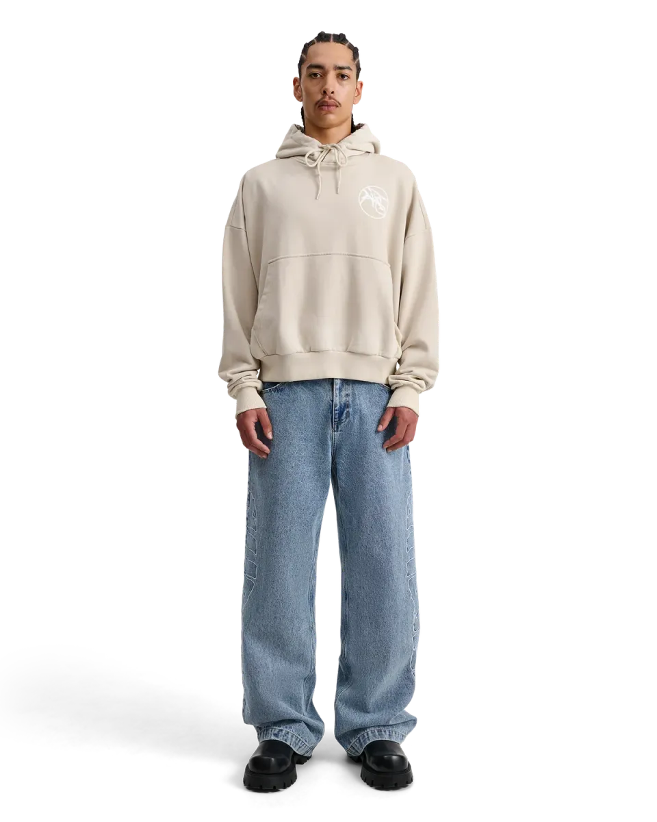 Alis Malto cropped hoodie faded sand bomuld